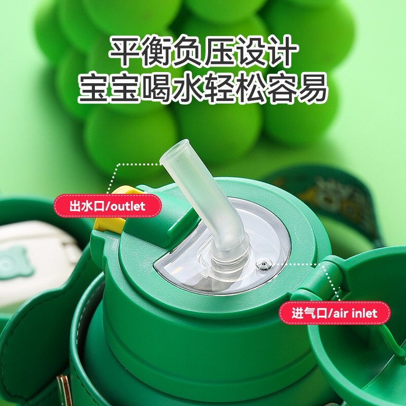 (免费刻字)青春zozo杯具熊儿童保温杯带吸管儿童水杯316不锈钢内胆户外运动系列儿童保温壶530mlBEDDYBEAR高清大图