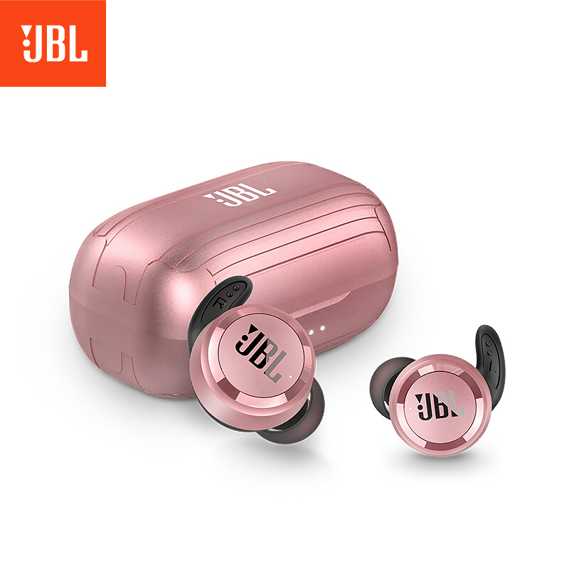JBL T280 TWS真无线蓝牙耳机防水运动耳机安卓通用无线入耳式双耳 粉色