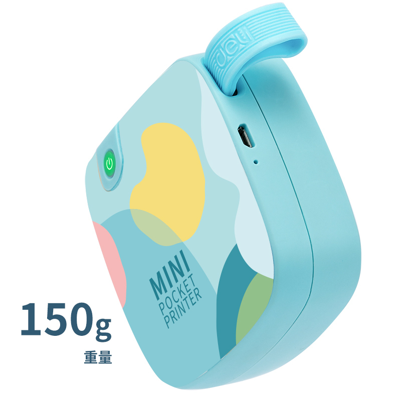 得力(deli)X3喵喵相印宝学生错题打印学习神器 300dpi 备忘手账照片机 便携口袋蓝牙热敏不干胶打印机 蓝色