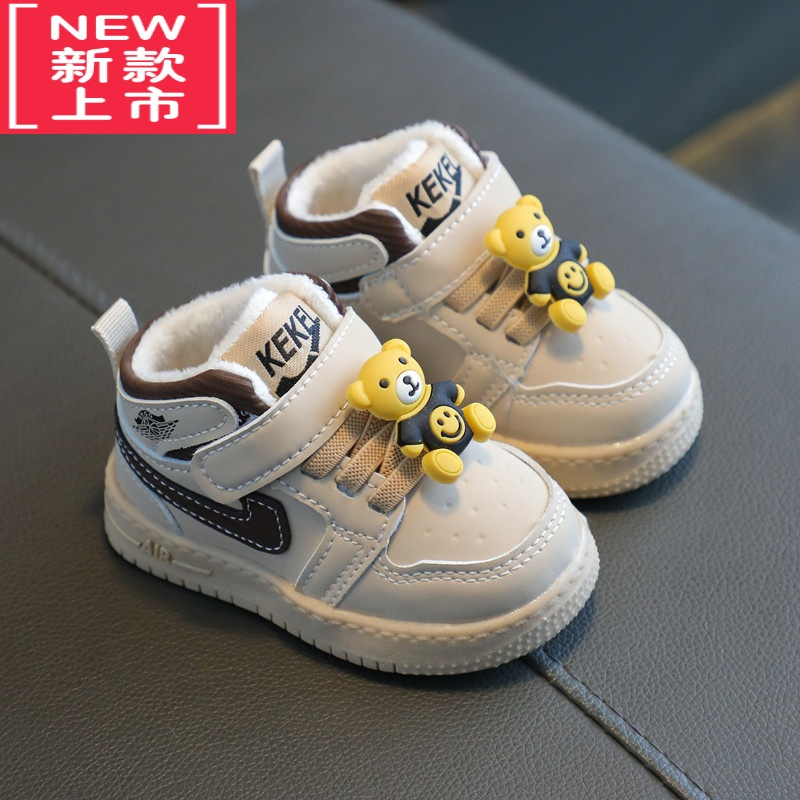 可莉允婴儿冬鞋软底加绒1到2岁宝宝二棉鞋男童学步鞋子秋冬款女幼儿冬天
