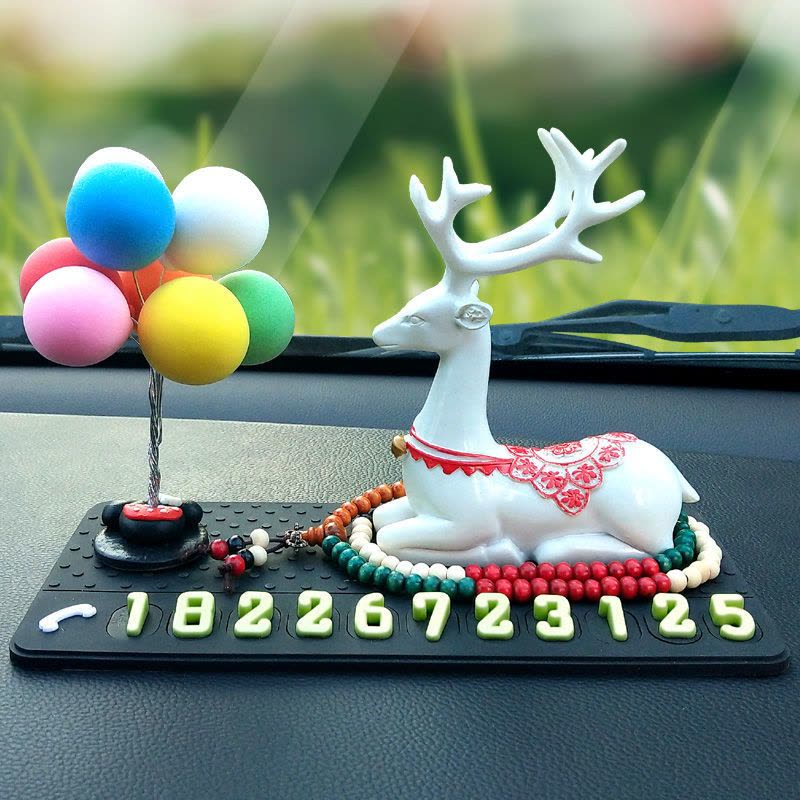 号码垫+吉祥果+4只旺旺狗 一路平安临时停车牌号码移车停车牌挪车电话内饰装饰用品车载摆件图片