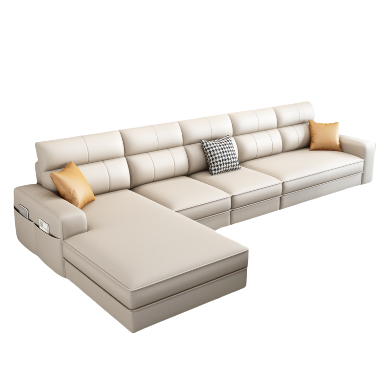 铭思达皮艺沙发五人位套高清大图