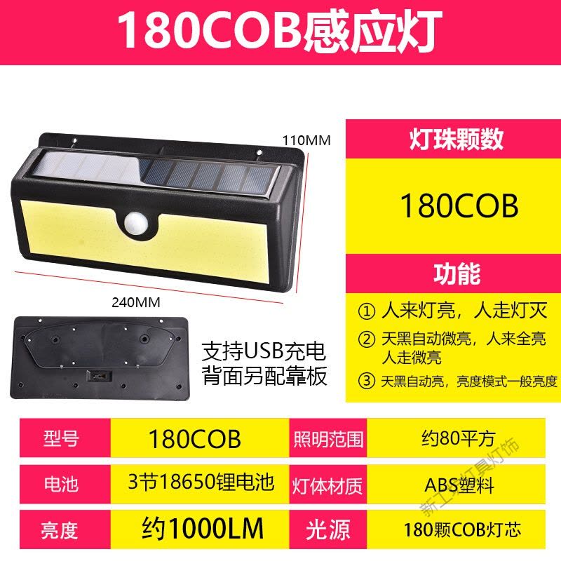 苏宁放心购 太阳能灯户外家用庭院灯超亮壁灯防水人体感应led农村太阳能路灯图片