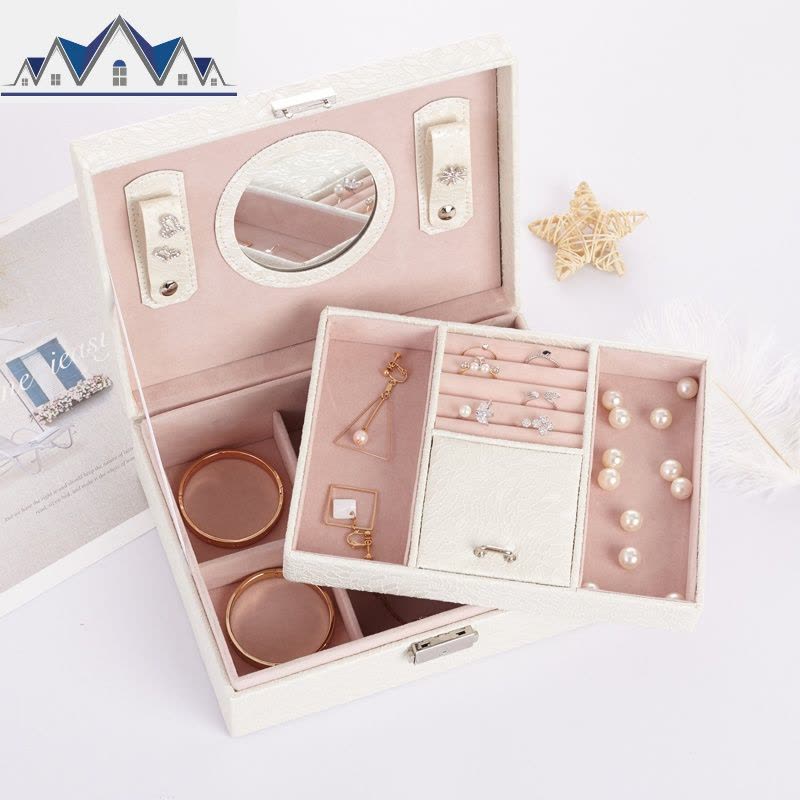 首饰盒带锁 欧式公主韩国手饰品首饰收纳盒 古风中国风首饰盒子 三维工匠图片