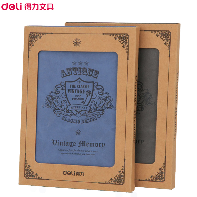 得力(deli)3179皮面本25K/130页 A5布朗爵士系列记事本 笔记本 日记本子 记录本 办公用品笔记本/记事本