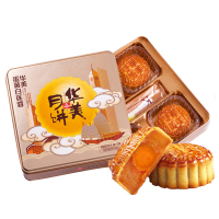 华美时尚蛋黄白莲蓉600g广式蛋黄白莲蓉月饼