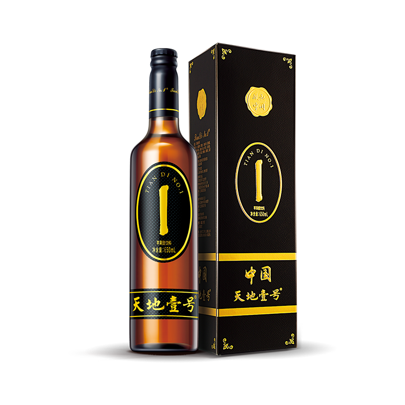 天地壹号黑金版苹果醋饮料650ml单瓶 盒装 送礼