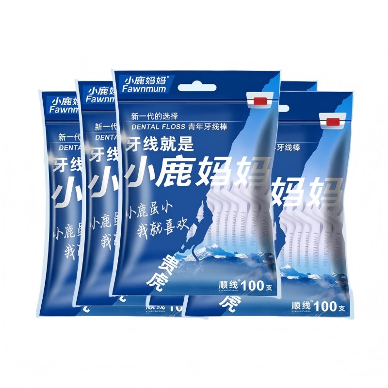 (小鹿妈妈)超细牙线棒600支(100支*6袋)(jz-7812)严选