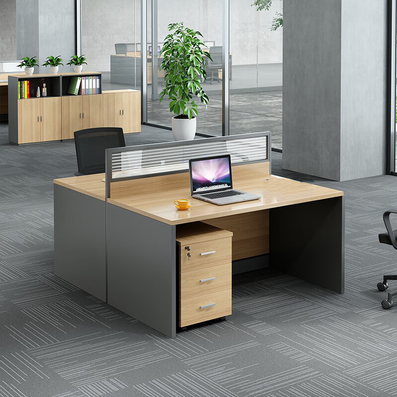 域赢职员桌办公桌屏风员工桌工作位屏风卡座隔断现代简约单人位不含柜高清大图