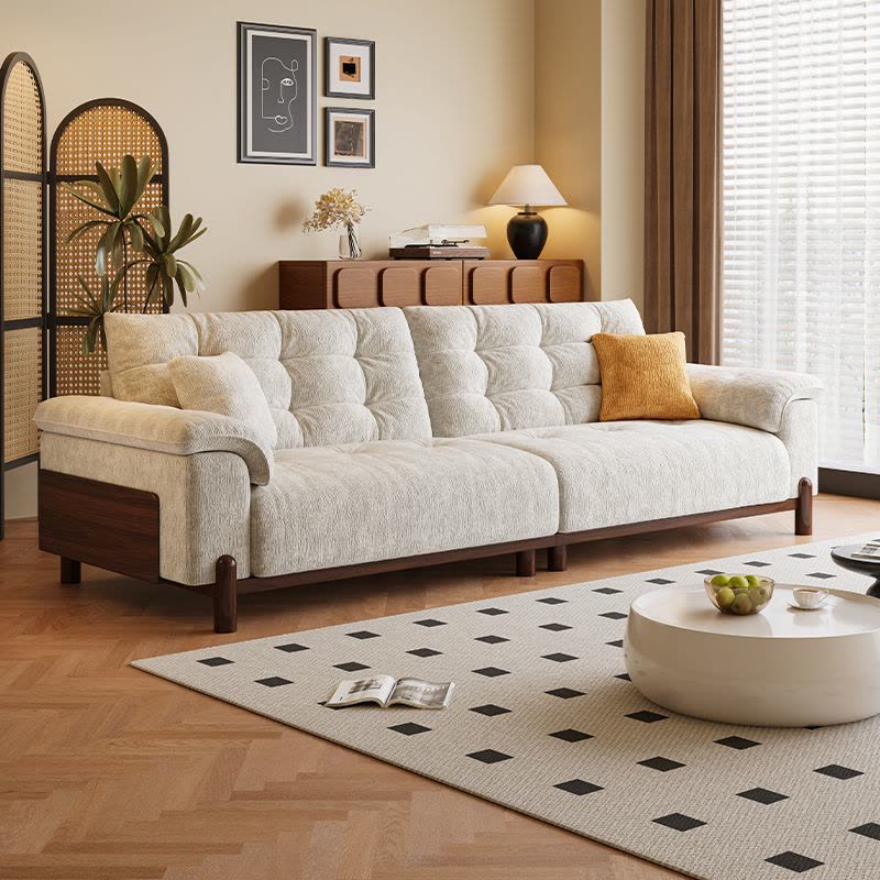 欧梵森 沙发简约现代小户型亲肤雪尼尔绒客厅直排沙发组合网红款客厅家具耐磨生态真皮沙发套装图片