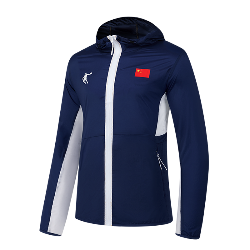 乔丹 梭织夹克 团购专享梭织夹克 男女同款 蓝丝绒/乔丹白 ZJD43221963A 件(4XL)高清大图