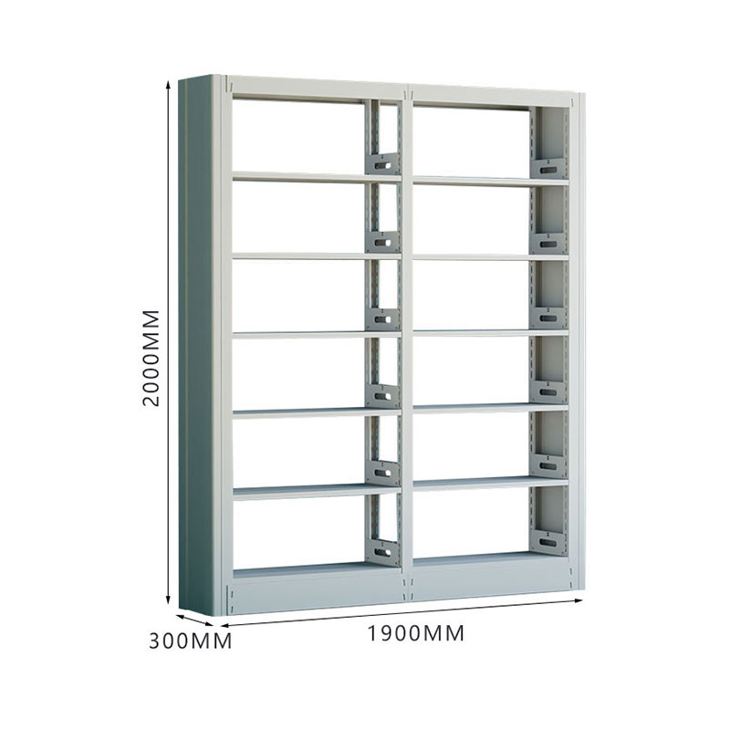 臻远ZY4072602 钢制书架资料架 单面6层一列二组白色 1900*300*2000mm高清大图