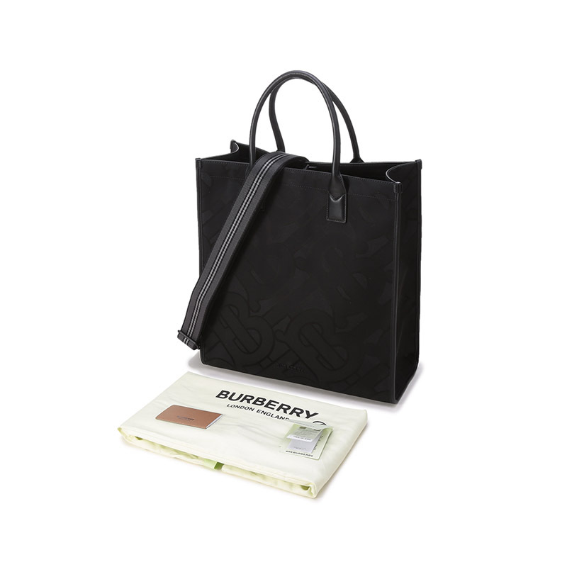 博柏利巴宝莉burberry男款织物配皮手提单肩斜挎包托特包8043691