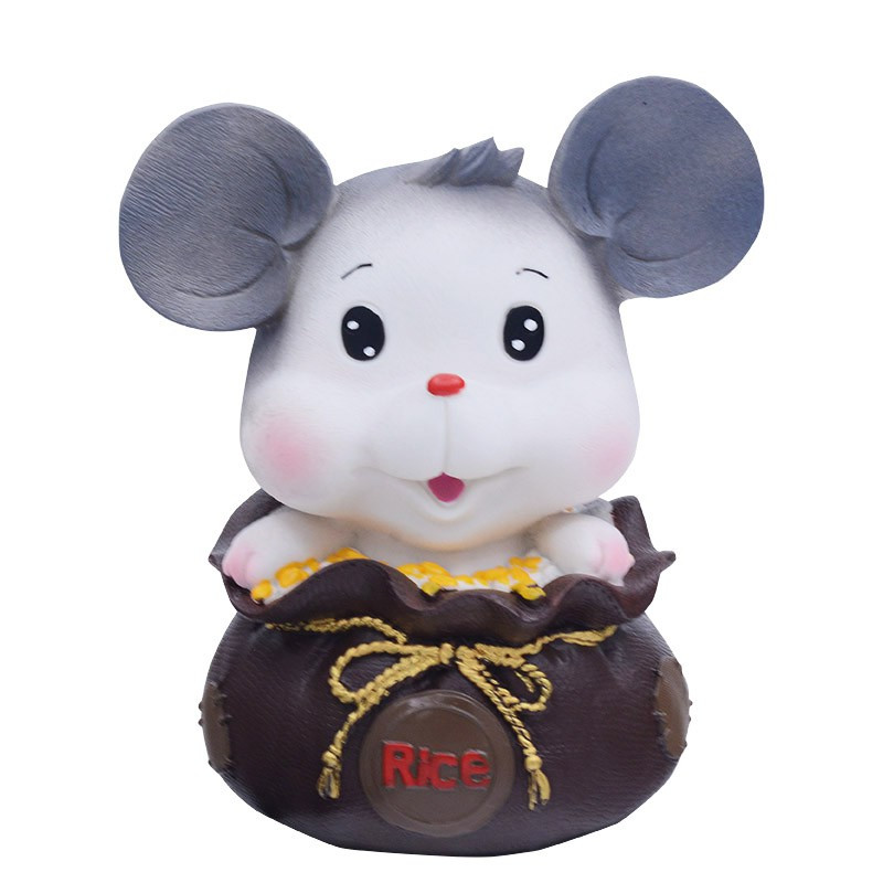 创意可爱老鼠储蓄罐搪胶防摔卡通生肖鼠大存钱罐储蓄罐