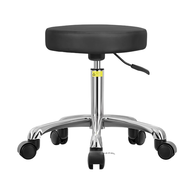 臻远ZY-7967实验室凳子旋转升降凳PU皮 43-58cm铝合金轮子款