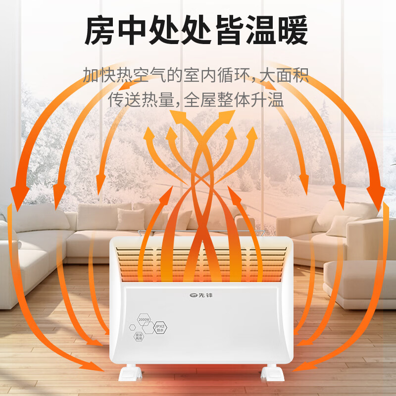先锋 HD613RC-20Pro 居浴两用欧式快热炉 白色高清大图