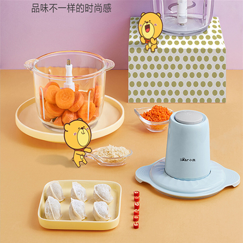 小熊(Bear)QSJ-C03B1 绞肉机家用电动玻璃多能料理机绞馅机碎肉打肉机切菜搅拌机 2L高清大图