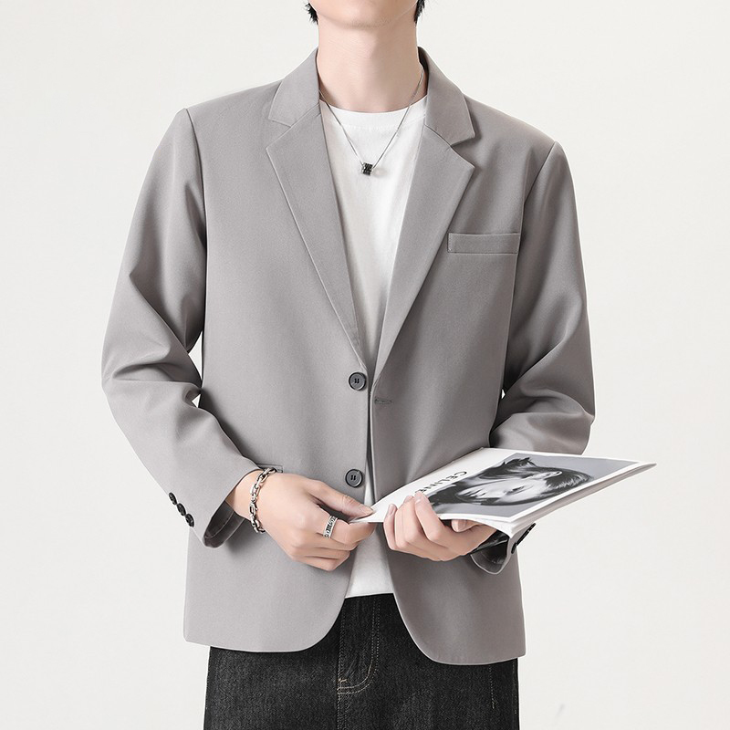 啄木鸟轻熟风西装外套男士商务休闲西服2025新款秋冬季正装礼服服高清大图