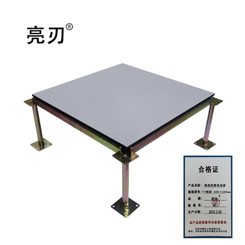 亮刃 陶瓷防静电地板砖 TY钢架 600×600mm 块高清大图