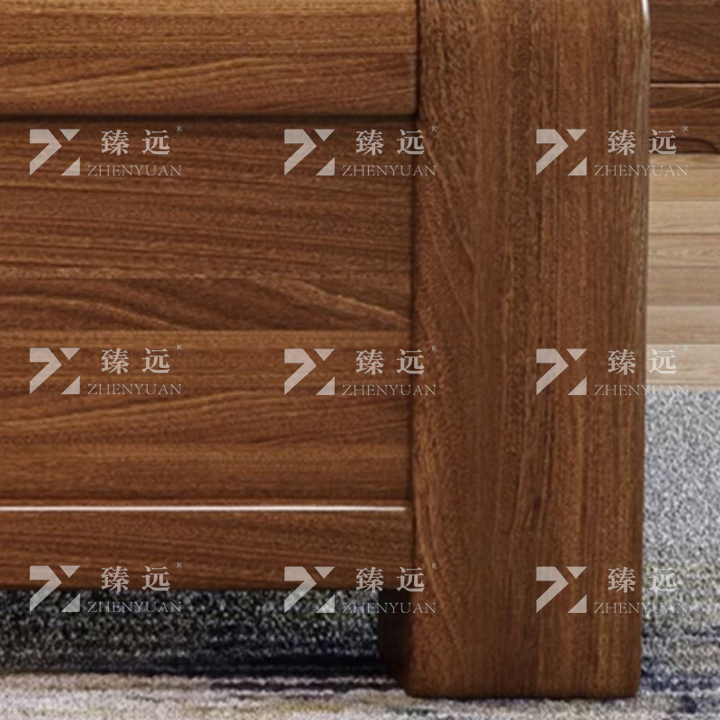 臻远 ZY4022723实木床1.8米单人床胡桃木