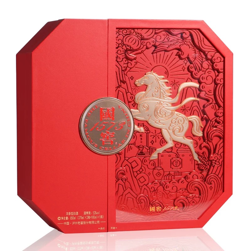 泸州老窖52度国窖新春马年礼盒 375ml*2+100ml礼盒装浓香型白酒高清大图
