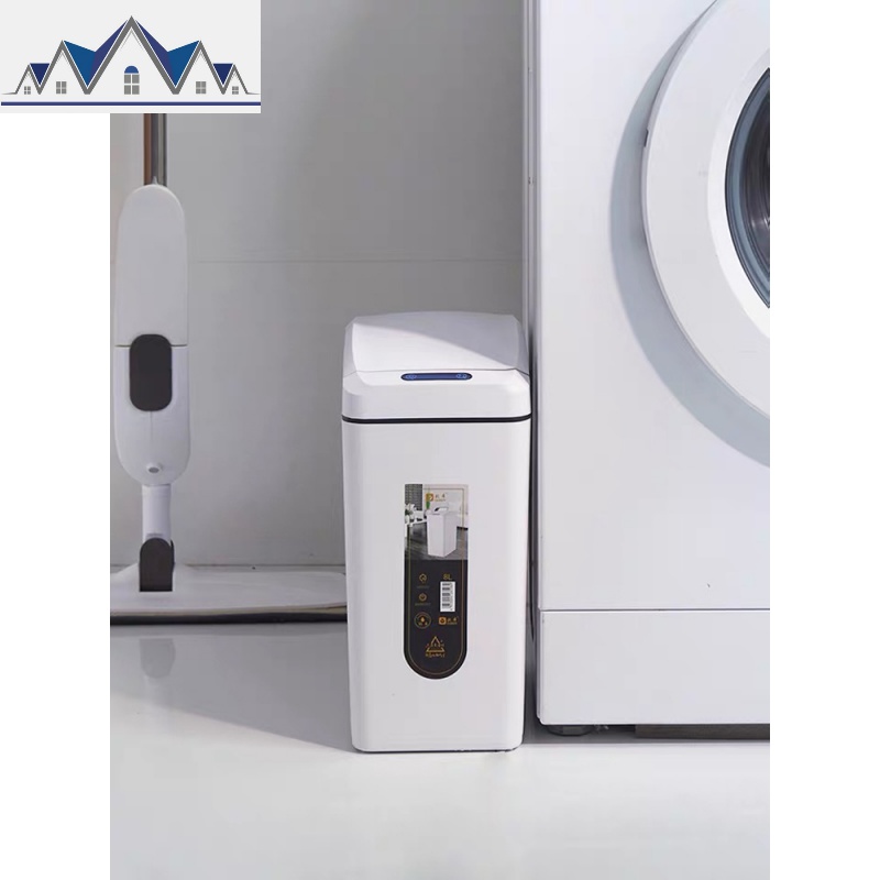 夹缝垃圾桶厕所卫生间用废纸桶窄家用智能电动自动感应拉圾筒 三维工匠高清大图