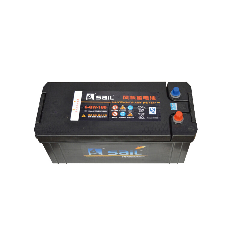 陕汽SX2300风帆 6-QW-180A 免维护蓄电池 汽车电瓶