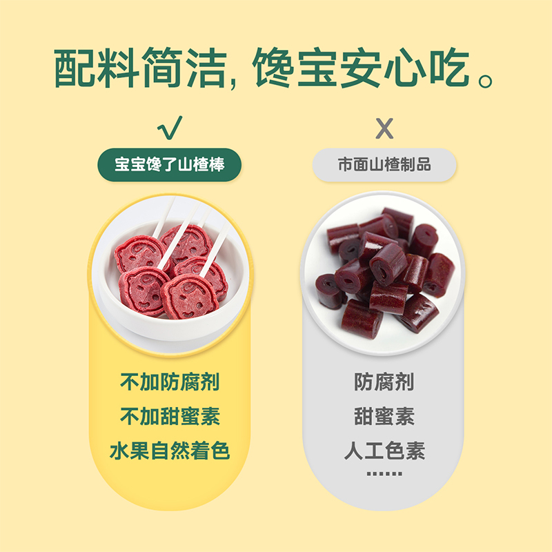 宝宝馋了【预售付尾款】无添加儿童零食水果条原味蓝莓桑葚山楂棒棒糖三盒装