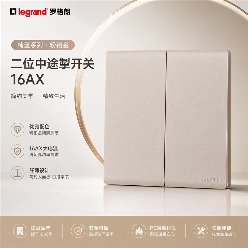 罗格朗/LEGRAND 二位多控开关 暗装 F6C/321B-C2 个高清大图
