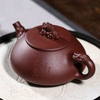 系客舟紫砂壶全手工宜兴原矿紫泥茶壶功夫茶具 龙玺石瓢壶名家吴文彩纯手工制作泡茶壶