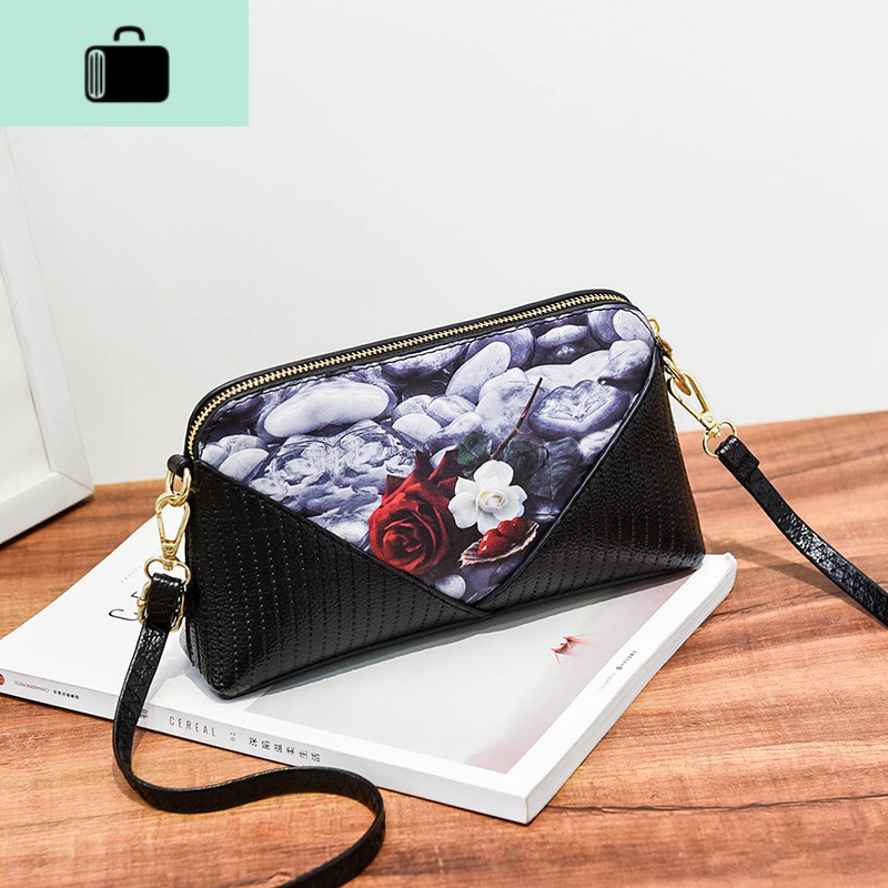 流行小包包女新款韩版时尚百搭女士印花个性单肩斜挎包贝壳零钱包NEWLAKE高清大图