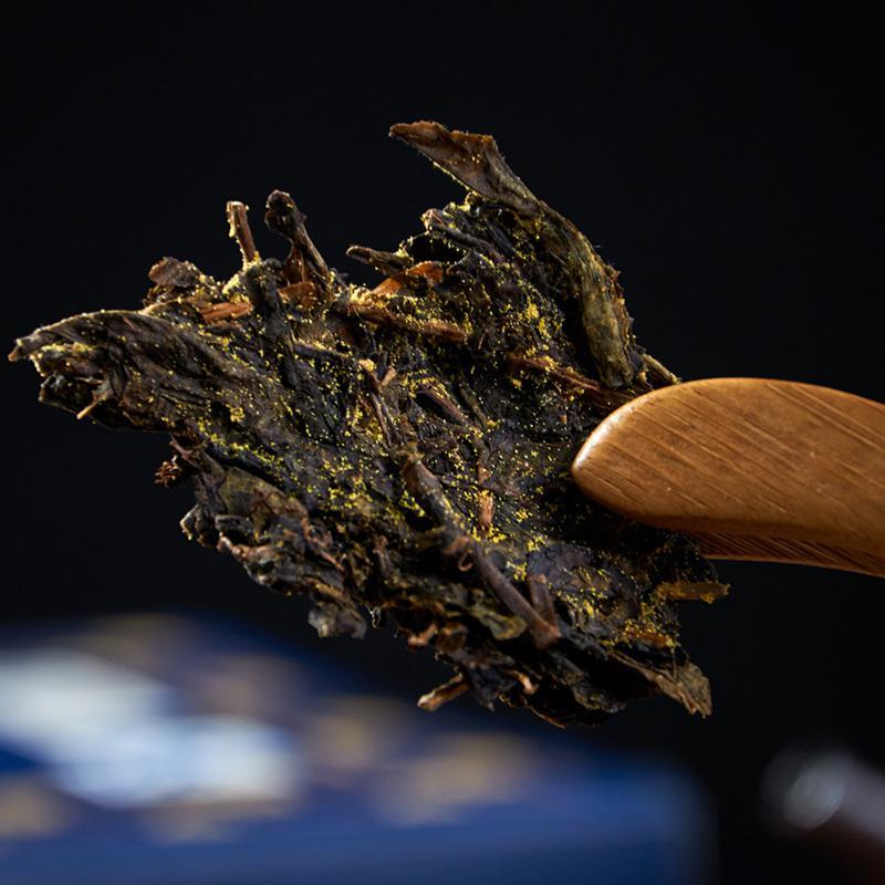 黑茶湖南安化黑茶金花茯砖茶正宗手筑茯茶安华金花黑茶砖茶叶1kg