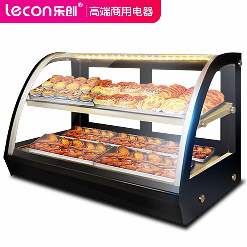 乐创(lecon)保温柜商用食品保温电热展示柜加热熟食柜面包汉堡炸鸡蛋挞恒温箱蛋糕柜蛋挞柜 1.2米双层保温柜