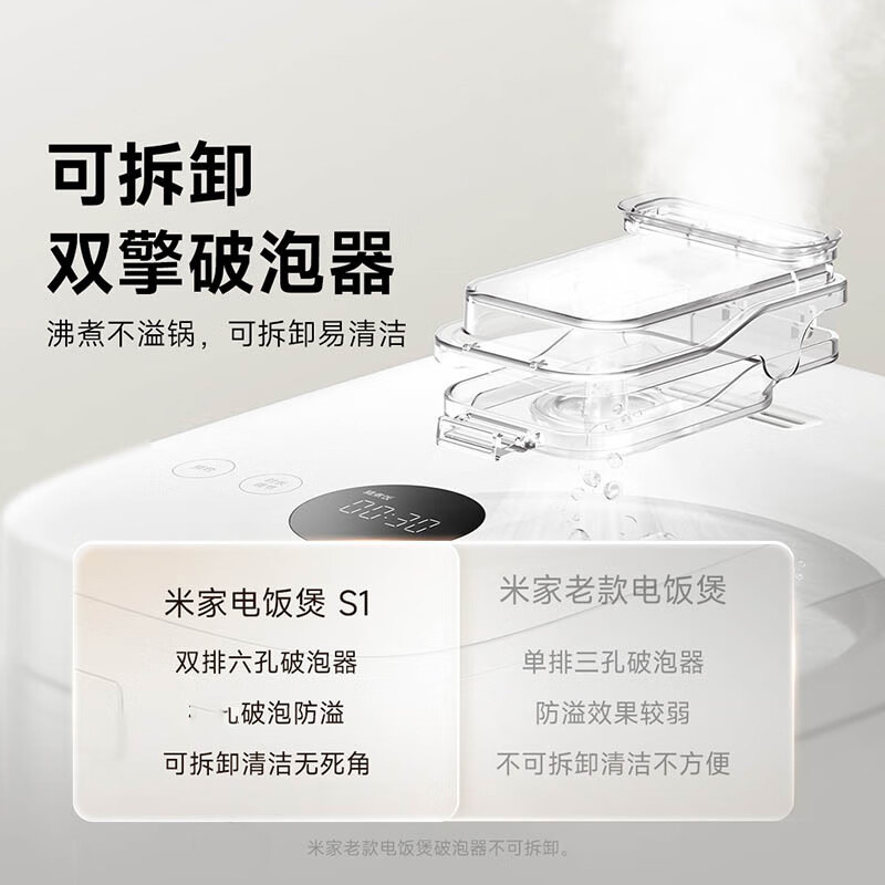 小米米家IH电饭煲S1家用多功能3L电饭煲锅煮饭煮粥锅煮饭锅内胆不粘锅