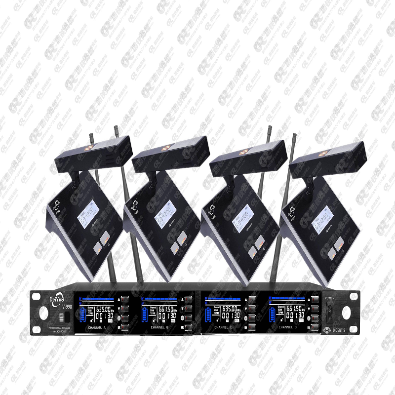 麦克风会议无线一拖四方管(一台主机4个话筒/V-990/套