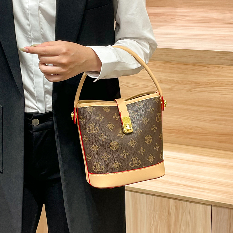 欧美女士包包女2026新款高级感女包印花时尚小众水桶包单肩斜挎包手提包小包高清大图