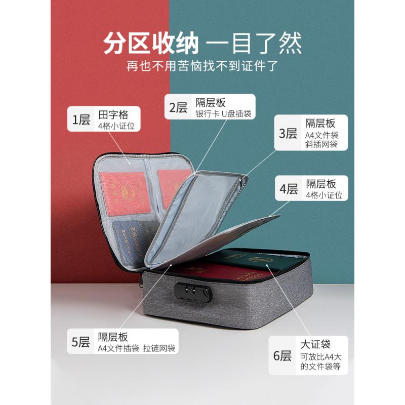 家柏饰(CORATED)家庭文件收纳包便携小家用多层多功能证书重要档案收纳整理盒高清大图