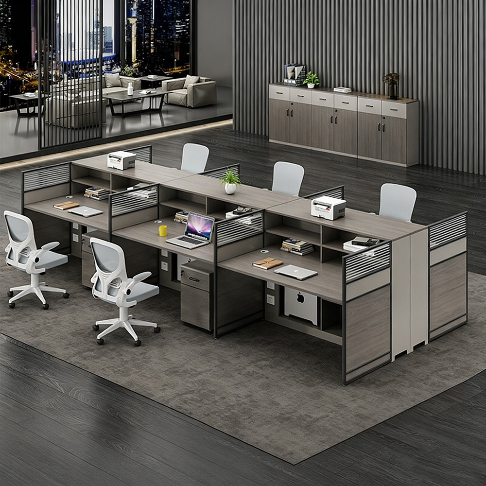 誉卓远职员办公桌椅简约办公桌卡座办公电脑桌屏风组合 单人位（独立高柜）高清大图