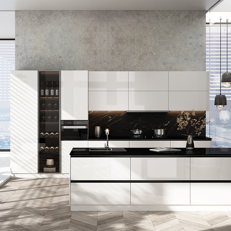 皮阿诺橱柜定制厨房整体橱柜门定做厨柜轻奢橱柜石英石厨柜台面预付金