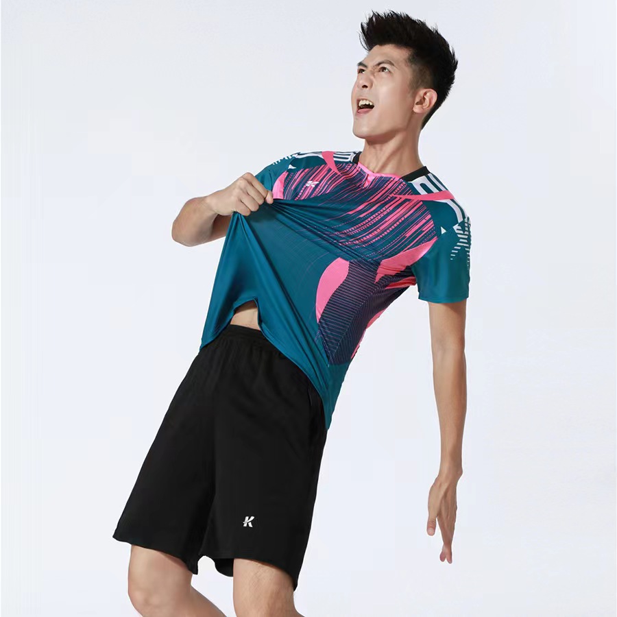 蒙企智品新款短袖羽毛球服套装快干透气男女运动服Y-11902高清大图