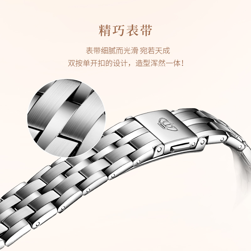 [店长推荐]天王表时尚潮流石英表气质小表盘女士手表正品女表送女友礼物推荐LS3626白高清大图