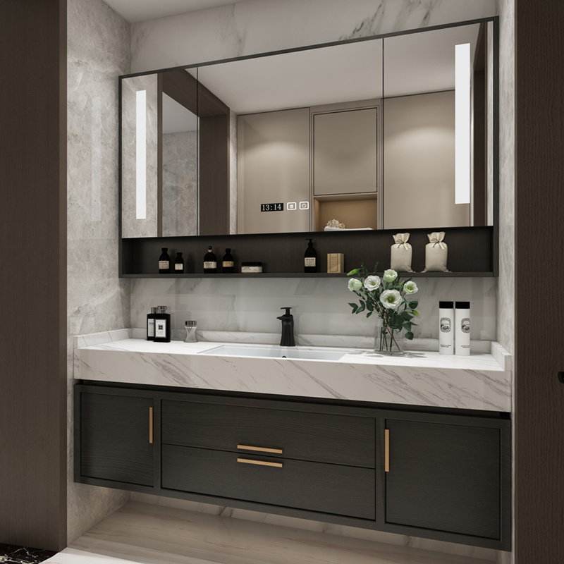 苏宁放心购现代简约浴室柜组合轻奢卫生间洗漱台洗脸盆智能北欧洗手盆