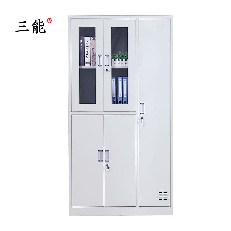 三能 (SAN NENG)加厚铁皮更衣柜 宿舍更衣柜 员工更衣柜 带锁储物柜 其他金属更衣柜 灰白图片