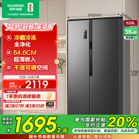 容声(Ronshen) 529升 对开门冰箱 双门双变频节能 一级能效 纤薄嵌入 BCD-529WD18HP