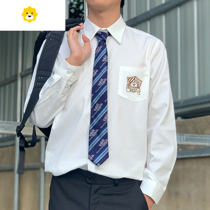 FISH BASKETjk dk小熊来信原创衬衫长袖短袖衬衣制服学院风小众日系情侣上衣