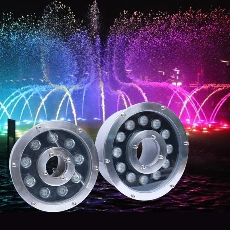 6瓦 暖光 喷泉灯涌泉灯水底灯鱼池灯水池灯景观灯水下灯led防水七彩水