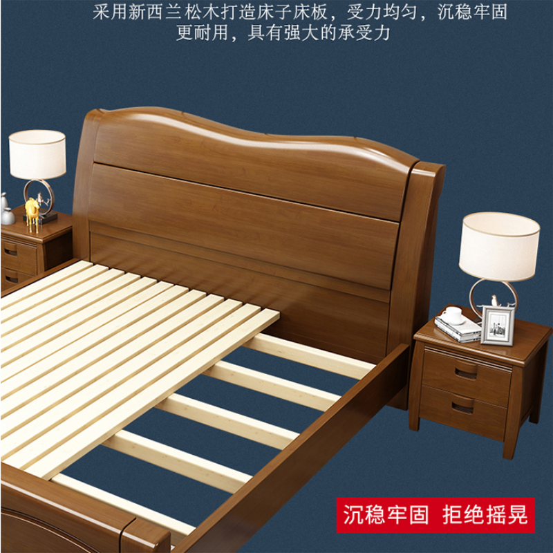 韶优 实木双人床1.8米(不含床头柜)SMC-3高清大图