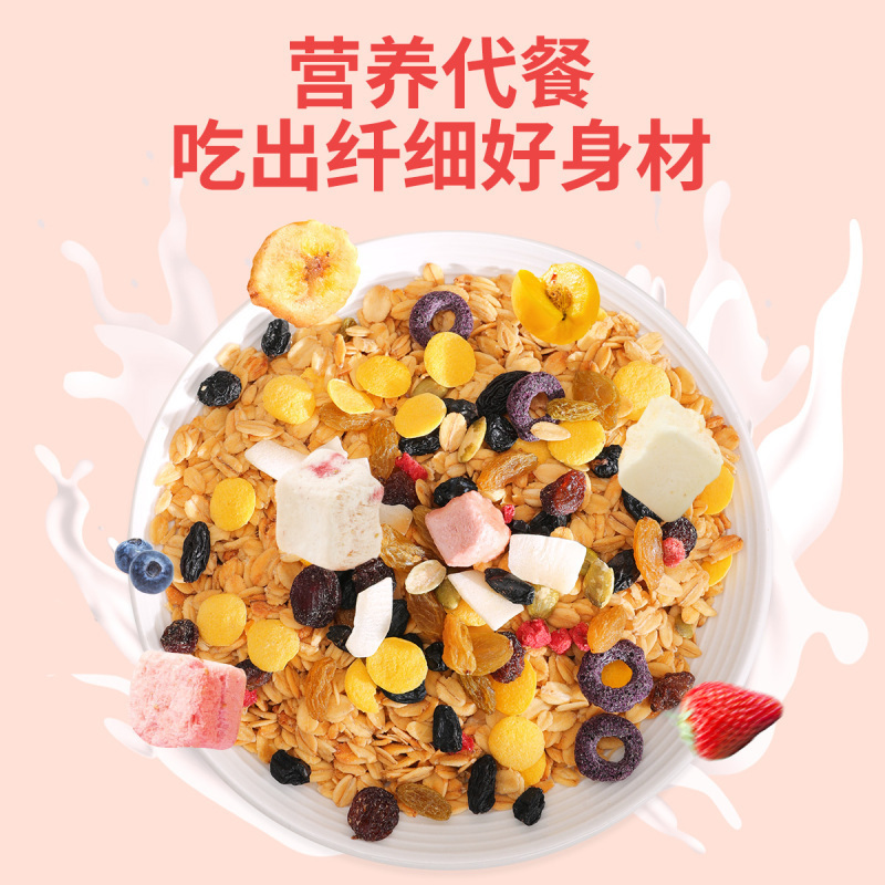 青源堂牌 酸奶果粒燕麦片 混合水果坚果 早餐冲饮营养代餐早餐水果麦片500g*2袋