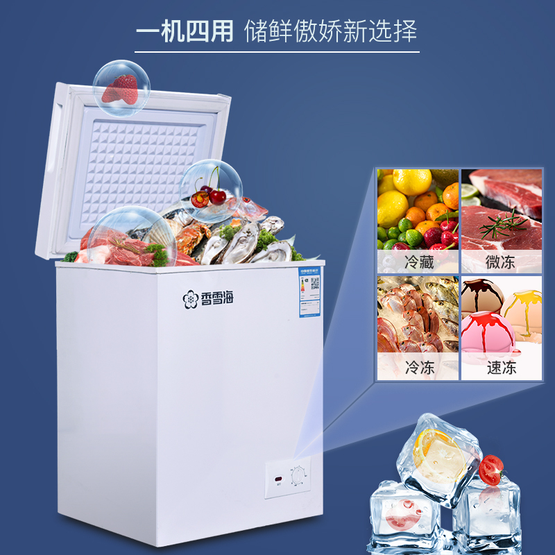 [香雪海旗舰店]冰柜小型家用冷柜 60升 小冰柜卧式冷柜 迷你冰柜一级能效 冷藏冷冻小型 迷你单温柜 商用小冷柜高清大图