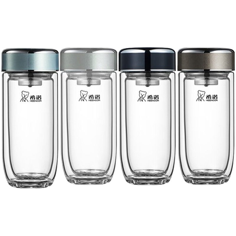 希诺玻璃杯370ml密封防漏户外便携XN-1926(颜色随机)